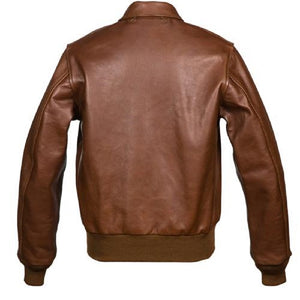 Military A-2 Bomber Brown Leather Jacket Leather Outlet