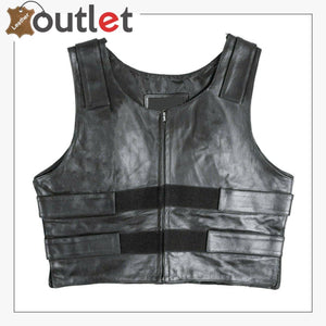 Mens Style Leather Motorcycle Vest - Leather Outlet