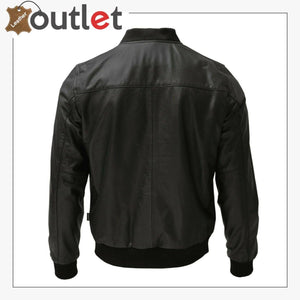Mens Lambskin Leather Motorcycle Bomber Jacket