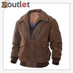 Mens Leather Flight Bomber Jacket