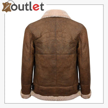 Load image into Gallery viewer, Mens Light Brown B3 Sheepskin Aviator Flying Leather Bomber Jacket
