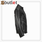 Mens Moto Snap Collar Biker Fashion Leather jacket - Leather Outlet