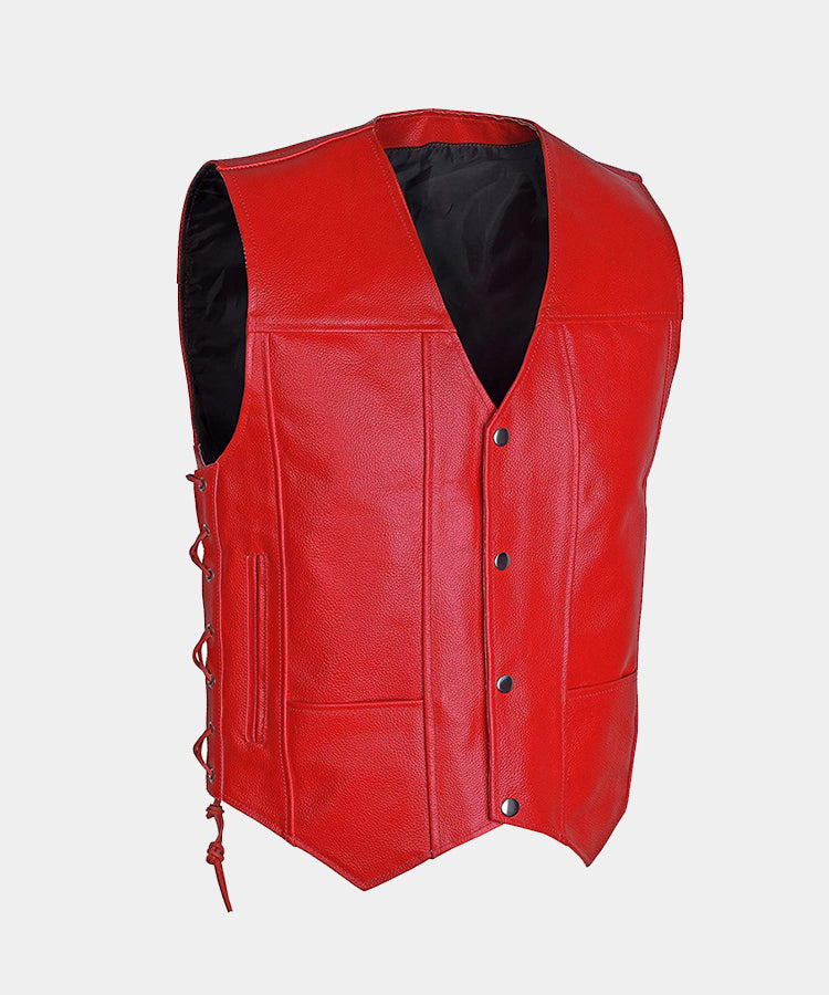 Cowhide leather vest best sale