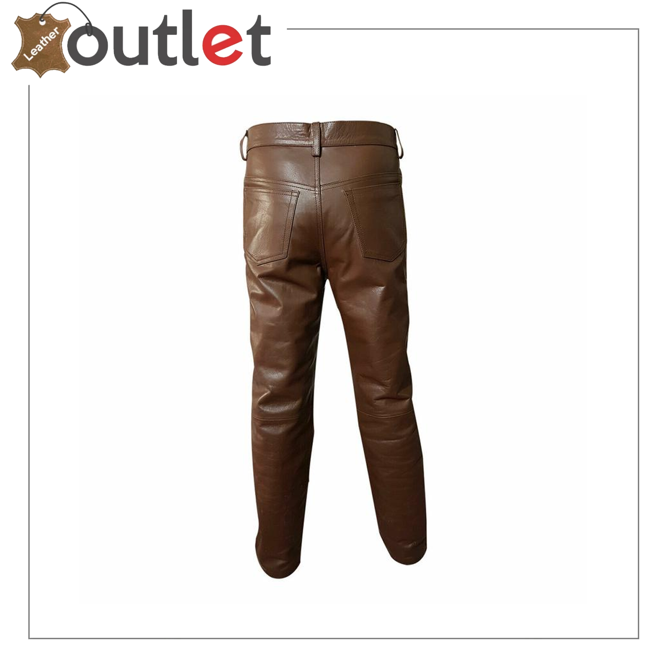 Men's real cowhide leather pant black