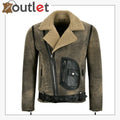 Mens RAF B3 Sheepskin Flying Leather Bomber Jacket - Leather Outlet