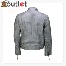 Load image into Gallery viewer, Mens Real Leather Antique Wash Retro Vintage Style Biker Jacket Slim Fit Bomber
