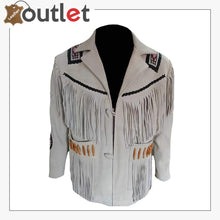 Load image into Gallery viewer, Mens Western Suede Leather Fringed Jacket
