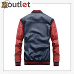 Mens Fashion Leather Jacket Casual Baseball Stand Collar Slim Fit Coat
