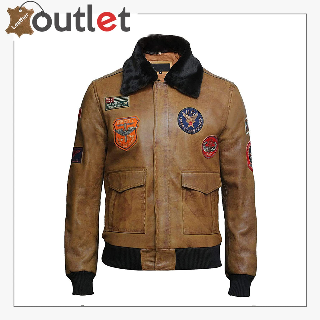 Men's Leather Jacket Genuine Lamb Skin with Detachable Collar