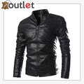 Mens Real Black Fashion Leather Jacket For Motorcycle Biker