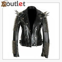 Load image into Gallery viewer, New Handmade Mens Black Fashion Studded Punk Style Leather Jacket

