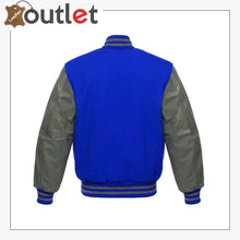 Load image into Gallery viewer, New Varsity Letterman Wool Jacket with Real Leather Sleeves - Leather Outlet
