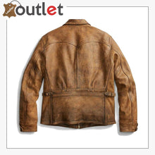 Load image into Gallery viewer, Newboy Vintage Style Distressed Tan Leather Jacket Mens - Leather Outlet
