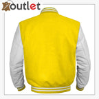 Original American Varsity White Leather jacket For Women
