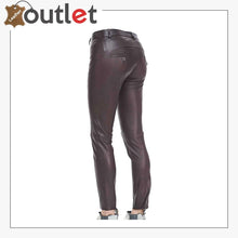Load image into Gallery viewer, Burgundy Womens Phoenix Leather Pants
