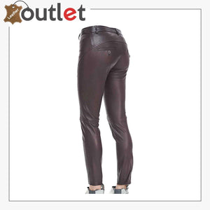 Burgundy Womens Phoenix Leather Pants