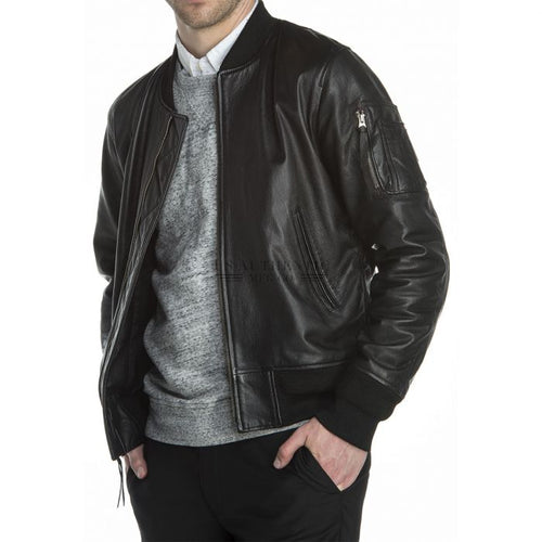 Pilot leather bomber jacket Leather Outlet