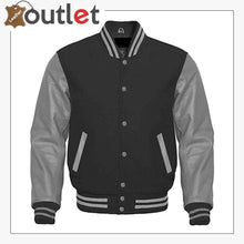 Load image into Gallery viewer, Premium Quality Letterman Baseball School College Bomber Leather Varsity Jacket - Leather Outlet
