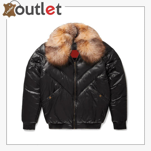 Premium Quality V-Bomber Nylon Black Crystal Fox Fur