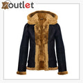 RAF Aviator Pilot Brown Womens Hooded Sheepskin Jacket B3 Flying Leather Jacket - Leather Outlet