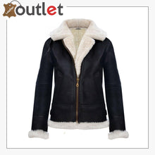 Load image into Gallery viewer, RAF Aviator Pilot Womens Hooded Sheepskin Jacket B3 Flying Leather Jacket - Leather Outlet
