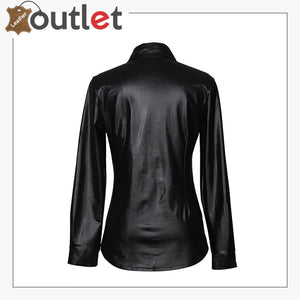 Real Black Leather Shirts For Women