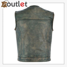 Load image into Gallery viewer, Real Motorbiker Leather Vest For Men
