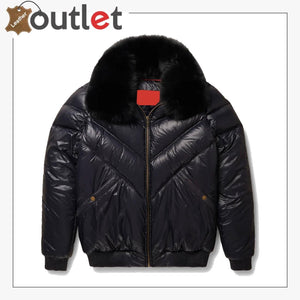 Real Quality V-Bomber Nylon Black Black Fox Fur