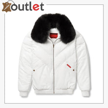 Load image into Gallery viewer, Real White V-Bomber Leather Jacket For Men
