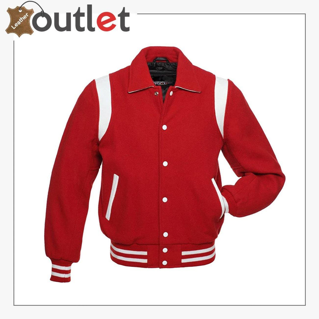 Red Original Leather Varsity Letterman Jackets 