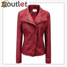 Load image into Gallery viewer, Style Plain School Leather Bomber Jacket For Women
