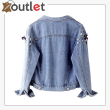 Load image into Gallery viewer, Stylish Denim Studded Jacket For Women
