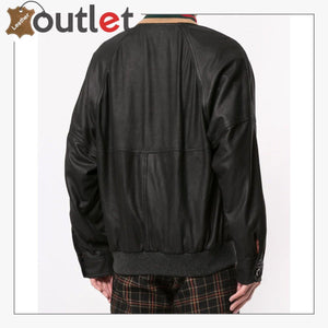 Web Collar Womens Leather Bomber Jacket - Leather Outlet
