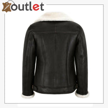 Load image into Gallery viewer, Women Sheepskin Jacket White Real Shearling Fur Pilot Warm Bomber Jacket - Leather Outlet
