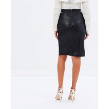 Load image into Gallery viewer, Womens Genuine High Waisted Black Leather Mini Pencil Skirt Leather Outlet
