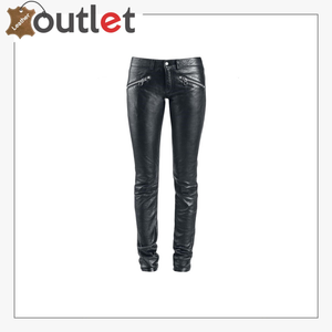 High-rise flared leather pants