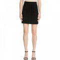 Womens Partywear Suede Black Leather Mini A-Line Skirt Leather Outlet