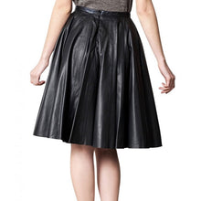 Load image into Gallery viewer, Womens Slim Fit Genuine Soft Lambskin Black Leather Skirt
