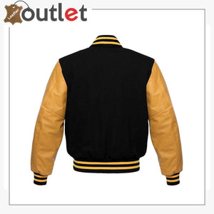 Wool Blend Baseball Leather Varsity jacket - Leather Outlet