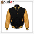 Wool Blend Baseball Leather Varsity jacket - Leather Outlet