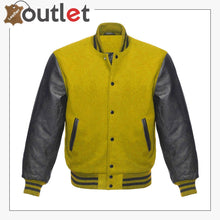 Load image into Gallery viewer, Wool &amp; Leather Letterman Varsity Jacket for Womens - Leather Outlet
