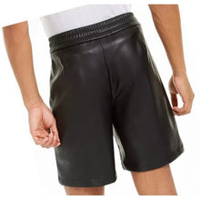 Load image into Gallery viewer, Men Casual Look Real Sheepskin Black Leather Shorts

