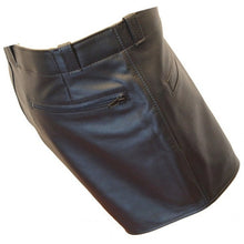 Load image into Gallery viewer, Men Cool Fashion Real Sheepskin Black Leather Shorts
