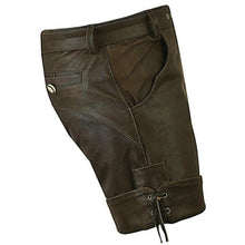 Load image into Gallery viewer, Men Smart Wear Real Sheepskin Dark Brown Leather Shorts Leather Outlet
