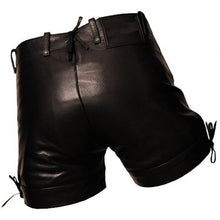 Load image into Gallery viewer, Men Unique Fashion Real Sheepskin Black Leather Shorts
